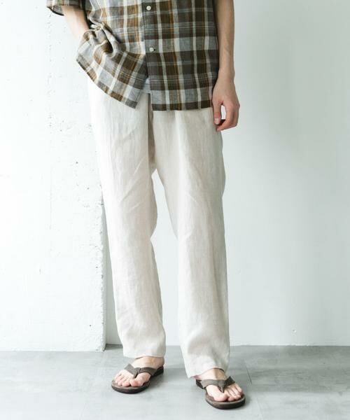 URBAN RESEARCH DOORS / アーバンリサーチ ドアーズ その他パンツ | シルケットリネン イージートラウザー（アイボリー）