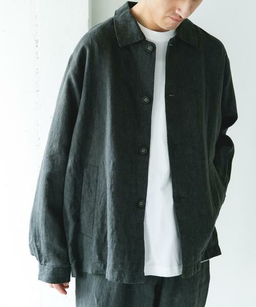 URBAN RESEARCH DOORS / アーバンリサーチ ドアーズ その他アウター | シルケットリネン シャツジャケット（スミクロ）