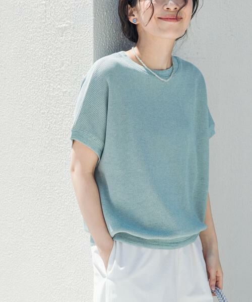 URBAN RESEARCH DOORS / アーバンリサーチ ドアーズ Tシャツ | タックフライスフレンチTシャツ（ブルー）