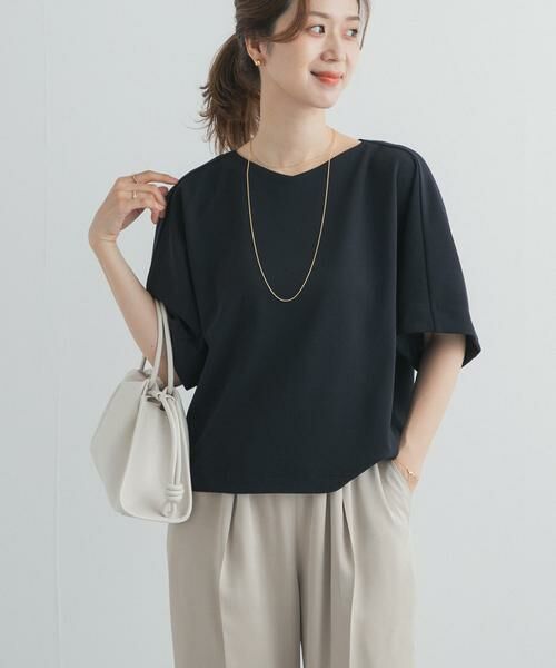 URBAN RESEARCH DOORS / アーバンリサーチ ドアーズ Tシャツ | カットジョーゼットVネックプルオーバー | 詳細1