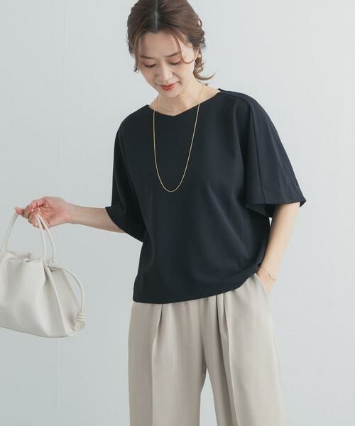 URBAN RESEARCH DOORS / アーバンリサーチ ドアーズ Tシャツ | カットジョーゼットVネックプルオーバー | 詳細5