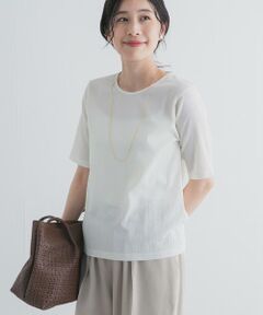 5分袖楊柳カットTシャツ