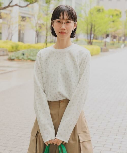 URBAN RESEARCH DOORS / アーバンリサーチ ドアーズ Tシャツ | 『スタッフ企画』小花柄サーマルロングTシャツ | 詳細2