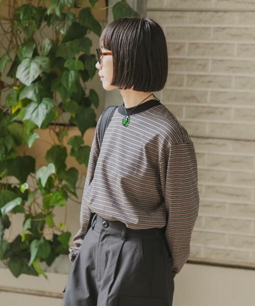 URBAN RESEARCH DOORS / アーバンリサーチ ドアーズ Tシャツ | 『スタッフ企画』マルチボーダーロングTシャツ | 詳細2