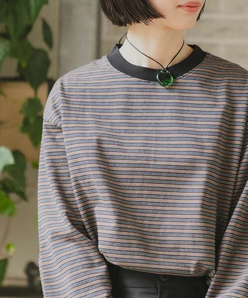 URBAN RESEARCH DOORS / アーバンリサーチ ドアーズ Tシャツ | 『スタッフ企画』マルチボーダーロングTシャツ | 詳細3