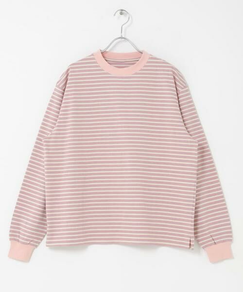 URBAN RESEARCH DOORS / アーバンリサーチ ドアーズ Tシャツ | 『スタッフ企画』マルチボーダーロングTシャツ（ピンク）