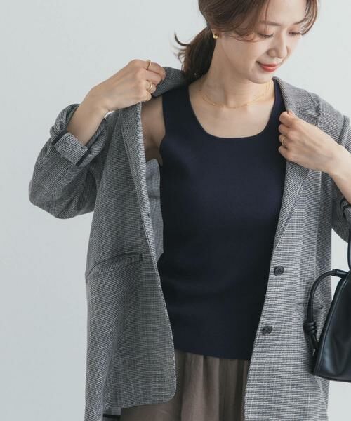 URBAN RESEARCH DOORS / アーバンリサーチ ドアーズ タンクトップ | 2WAYニットタンク（ネイビー）