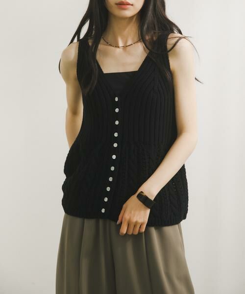 URBAN RESEARCH DOORS / アーバンリサーチ ドアーズ ベスト | Button Cotton Knit Vest | 詳細1