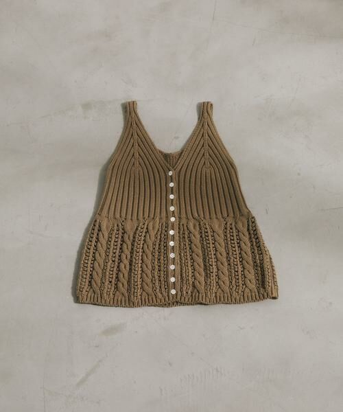 URBAN RESEARCH DOORS / アーバンリサーチ ドアーズ ベスト | Button Cotton Knit Vest（ベージュ）