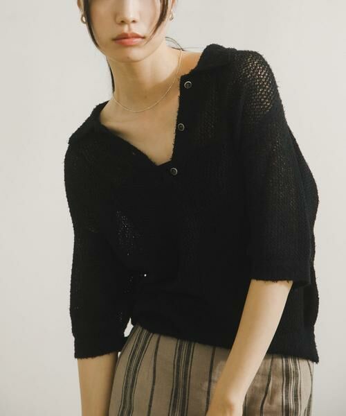 URBAN RESEARCH DOORS / アーバンリサーチ ドアーズ ニット・セーター | Acetate Mix Collared Knit | 詳細1