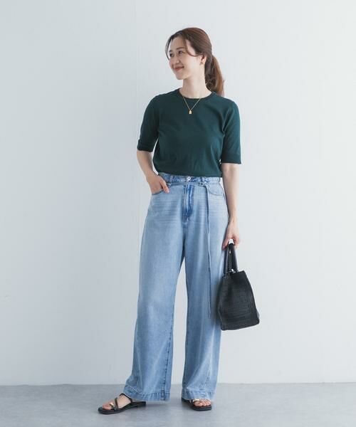 URBAN RESEARCH DOORS / アーバンリサーチ ドアーズ ニット・セーター | 『UR TECH ひやサラクール』コットンハーフスリーブKNIT | 詳細17