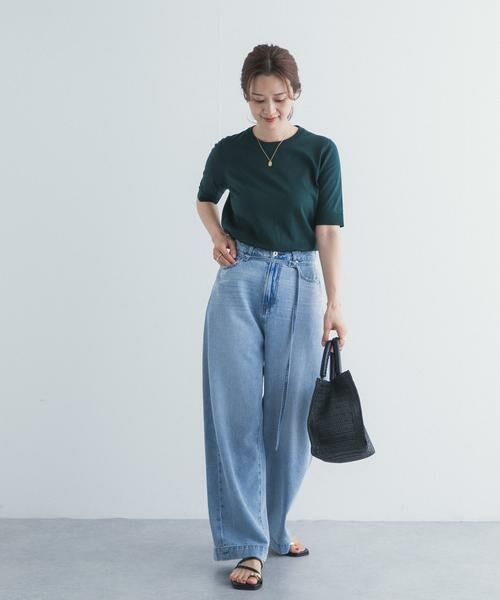 URBAN RESEARCH DOORS / アーバンリサーチ ドアーズ ニット・セーター | 『UR TECH ひやサラクール』コットンハーフスリーブKNIT | 詳細18