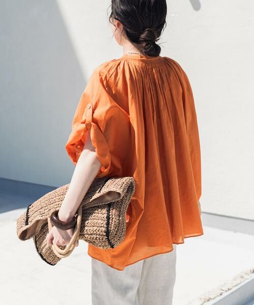 URBAN RESEARCH DOORS / アーバンリサーチ ドアーズ シャツ・ブラウス | コットンボイルロールアップスリーブブラウス | 詳細2