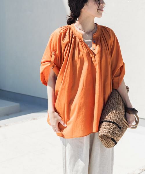 URBAN RESEARCH DOORS / アーバンリサーチ ドアーズ シャツ・ブラウス | コットンボイルロールアップスリーブブラウス | 詳細5