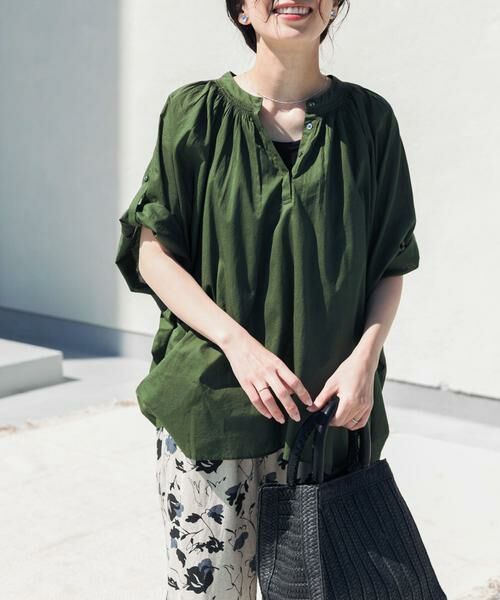 URBAN RESEARCH DOORS / アーバンリサーチ ドアーズ シャツ・ブラウス | コットンボイルロールアップスリーブブラウス | 詳細12