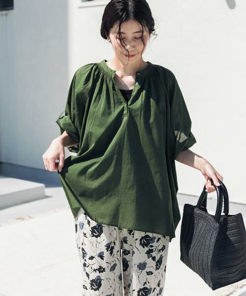 URBAN RESEARCH DOORS / アーバンリサーチ ドアーズ シャツ・ブラウス | コットンボイルロールアップスリーブブラウス | 詳細15