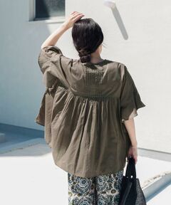 URBAN RESEARCH DOORS / アーバンリサーチ ドアーズ シャツ・ブラウス | 『WEB/一部店舗限定カラー』コットンボイルピンタックフレアスリーブブラウス