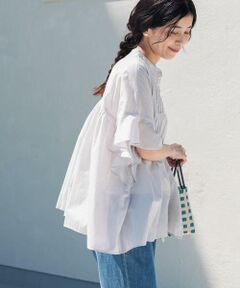 URBAN RESEARCH DOORS / アーバンリサーチ ドアーズ シャツ・ブラウス | 『WEB/一部店舗限定カラー』コットンボイルピンタックフレアスリーブブラウス