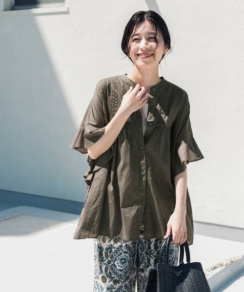 URBAN RESEARCH DOORS / アーバンリサーチ ドアーズ シャツ・ブラウス | 『WEB/一部店舗限定カラー』コットンボイルピンタックフレアスリーブブラウス | 詳細2