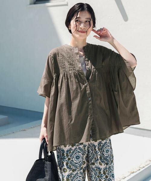 URBAN RESEARCH DOORS / アーバンリサーチ ドアーズ シャツ・ブラウス | 『WEB/一部店舗限定カラー』コットンボイルピンタックフレアスリーブブラウス | 詳細6