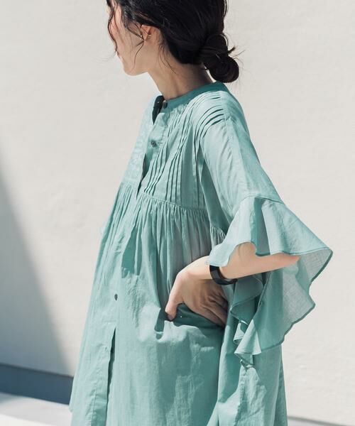 URBAN RESEARCH DOORS / アーバンリサーチ ドアーズ シャツ・ブラウス | 『WEB/一部店舗限定カラー』コットンボイルピンタックフレアスリーブブラウス | 詳細11