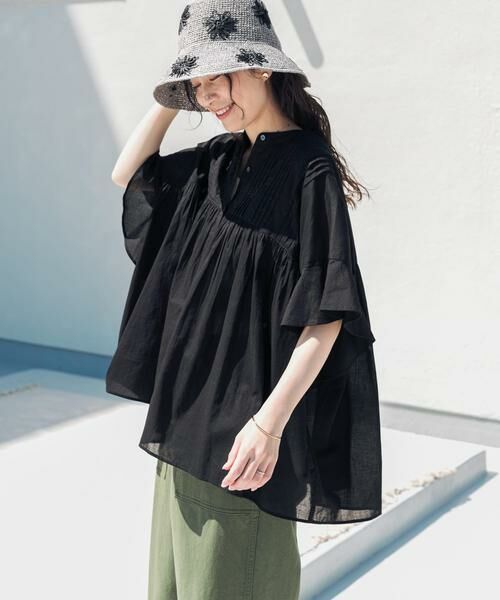 URBAN RESEARCH DOORS / アーバンリサーチ ドアーズ シャツ・ブラウス | 『WEB/一部店舗限定カラー』コットンボイルピンタックフレアスリーブブラウス | 詳細26