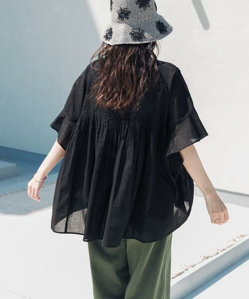 URBAN RESEARCH DOORS / アーバンリサーチ ドアーズ シャツ・ブラウス | 『WEB/一部店舗限定カラー』コットンボイルピンタックフレアスリーブブラウス | 詳細27