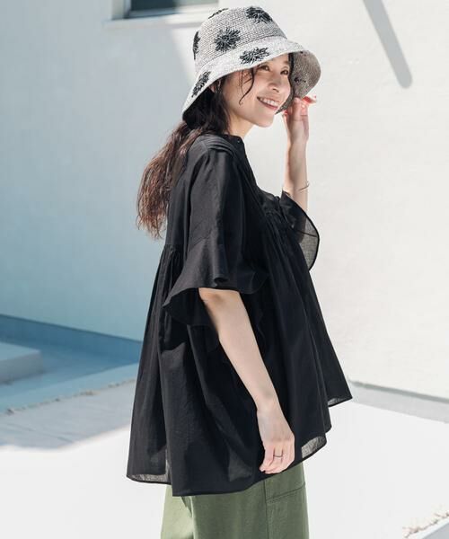 URBAN RESEARCH DOORS / アーバンリサーチ ドアーズ シャツ・ブラウス | 『WEB/一部店舗限定カラー』コットンボイルピンタックフレアスリーブブラウス | 詳細28