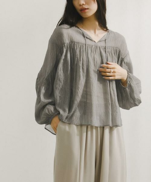 URBAN RESEARCH DOORS / アーバンリサーチ ドアーズ シャツ・ブラウス | Soft Crinkle Blouse | 詳細8