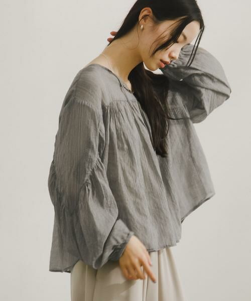 URBAN RESEARCH DOORS / アーバンリサーチ ドアーズ シャツ・ブラウス | Soft Crinkle Blouse | 詳細9