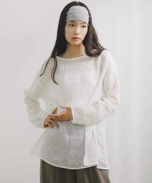 URBAN RESEARCH DOORS / アーバンリサーチ ドアーズ シャツ・ブラウス | Linen Mesh 2way Blouse | 詳細1
