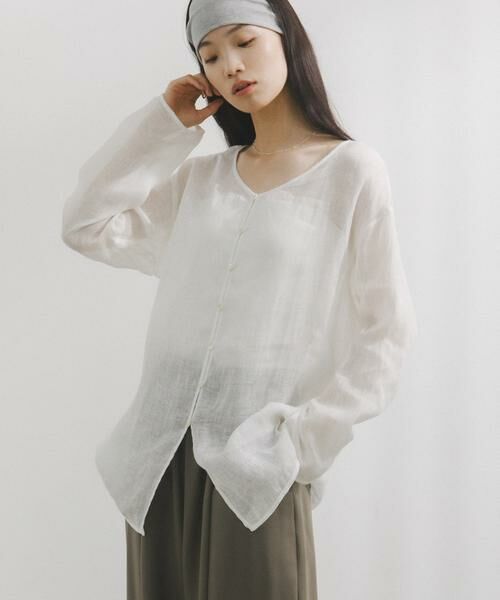 URBAN RESEARCH DOORS / アーバンリサーチ ドアーズ シャツ・ブラウス | Linen Mesh 2way Blouse | 詳細2