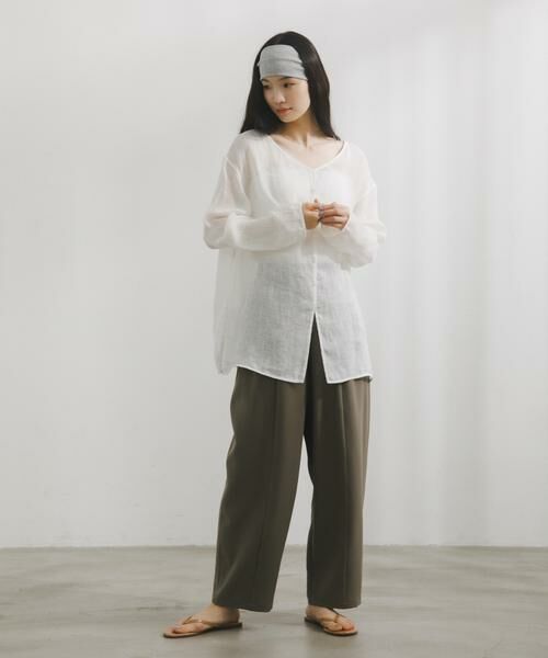 URBAN RESEARCH DOORS / アーバンリサーチ ドアーズ シャツ・ブラウス | Linen Mesh 2way Blouse | 詳細3