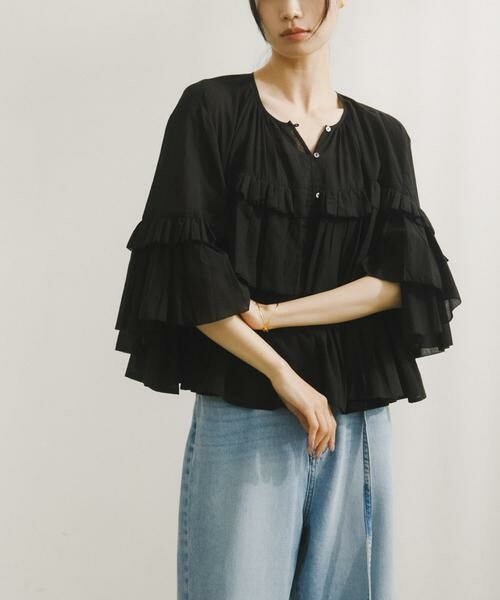 URBAN RESEARCH DOORS / アーバンリサーチ ドアーズ シャツ・ブラウス | Cotton Frill Blouse | 詳細2
