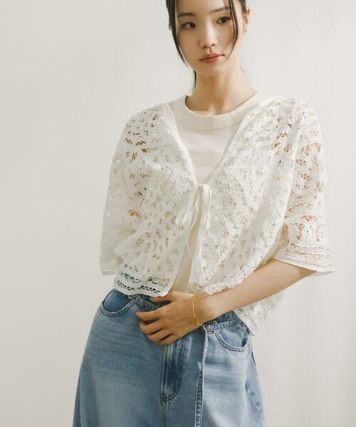 URBAN RESEARCH DOORS / アーバンリサーチ ドアーズ シャツ・ブラウス | Batten Lace Cotton Blouse | 詳細1