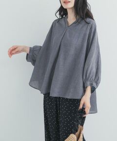 URBAN RESEARCH DOORS / アーバンリサーチ ドアーズ シャツ・ブラウス | シアーデニムピンタックドルマンブラウス