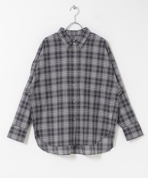 URBAN RESEARCH DOORS / アーバンリサーチ ドアーズ シャツ・ブラウス | チェックシアーシャツ（ネイビー）