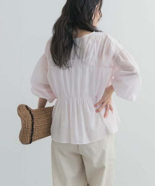 URBAN RESEARCH DOORS / アーバンリサーチ ドアーズ シャツ・ブラウス | 『UR TECH』コットンギャザーVネックブラウス | 詳細22