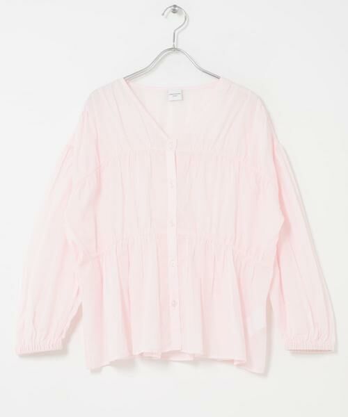 URBAN RESEARCH DOORS / アーバンリサーチ ドアーズ シャツ・ブラウス | 『UR TECH』コットンギャザーVネックブラウス | 詳細25