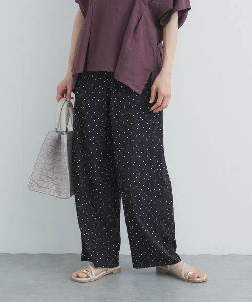 URBAN RESEARCH DOORS / アーバンリサーチ ドアーズ その他パンツ | ドットドライタッチリラックスパンツ（ネイビー）