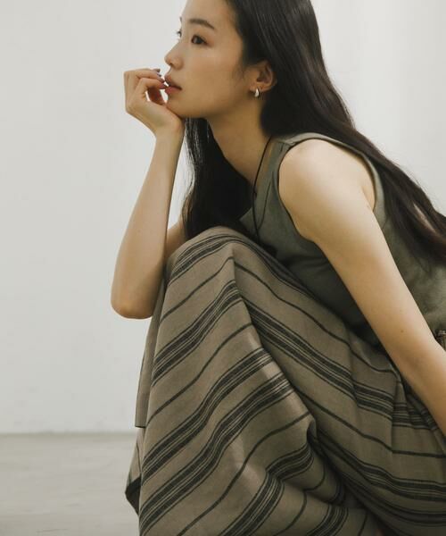 URBAN RESEARCH DOORS / アーバンリサーチ ドアーズ スカート | Linen Stripe I-Line Skirt | 詳細2