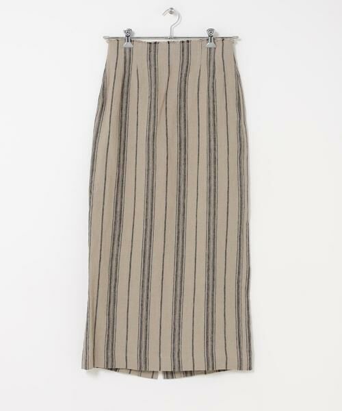 URBAN RESEARCH DOORS / アーバンリサーチ ドアーズ スカート | Linen Stripe I-Line Skirt | 詳細4