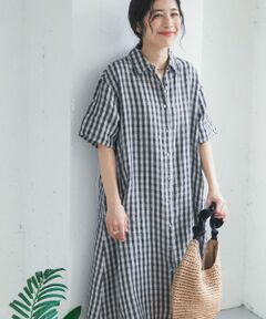 URBAN RESEARCH DOORS / アーバンリサーチ ドアーズ ワンピース | リネン半袖シャツワンピース