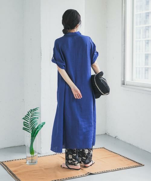 URBAN RESEARCH DOORS / アーバンリサーチ ドアーズ ワンピース | リネン半袖シャツワンピース | 詳細1