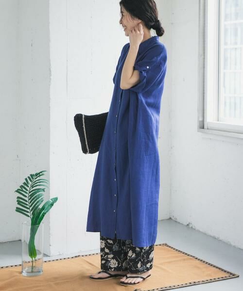 URBAN RESEARCH DOORS / アーバンリサーチ ドアーズ ワンピース | リネン半袖シャツワンピース | 詳細3