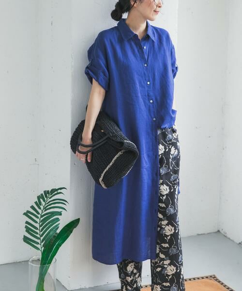 URBAN RESEARCH DOORS / アーバンリサーチ ドアーズ ワンピース | リネン半袖シャツワンピース | 詳細5