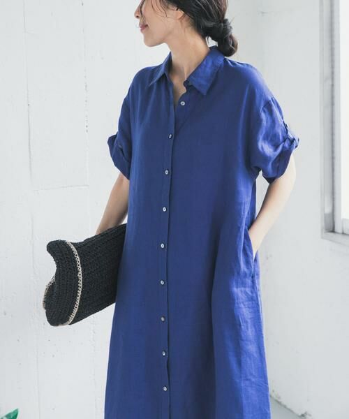 URBAN RESEARCH DOORS / アーバンリサーチ ドアーズ ワンピース | リネン半袖シャツワンピース | 詳細6