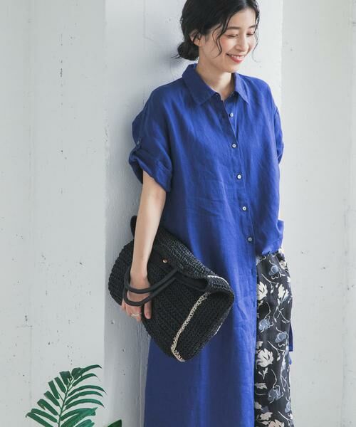 URBAN RESEARCH DOORS / アーバンリサーチ ドアーズ ワンピース | リネン半袖シャツワンピース | 詳細7