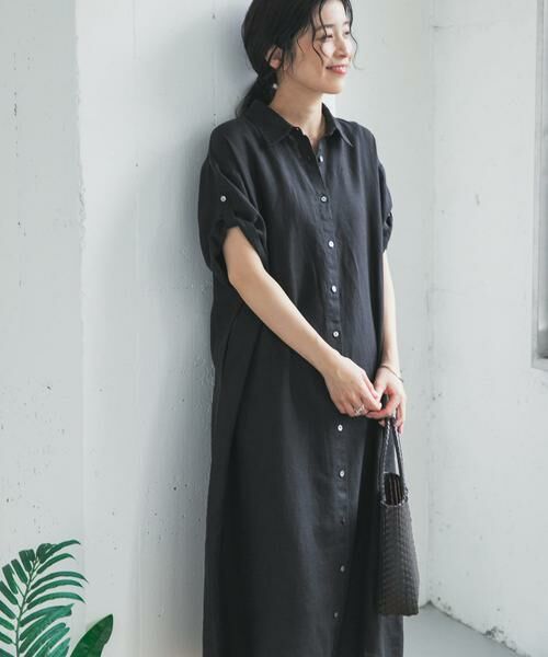 URBAN RESEARCH DOORS / アーバンリサーチ ドアーズ ワンピース | リネン半袖シャツワンピース | 詳細10
