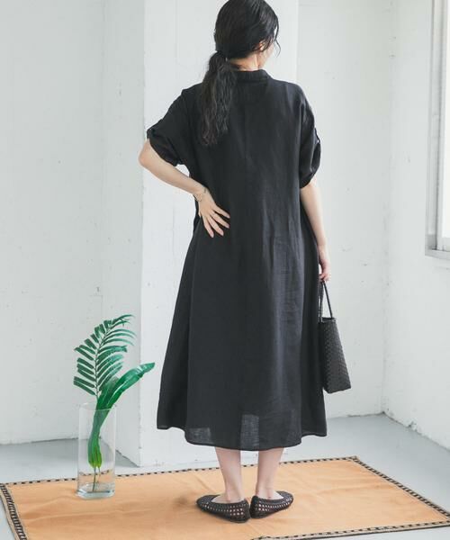 URBAN RESEARCH DOORS / アーバンリサーチ ドアーズ ワンピース | リネン半袖シャツワンピース | 詳細12